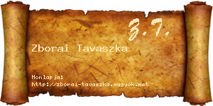 Zborai Tavaszka névjegykártya